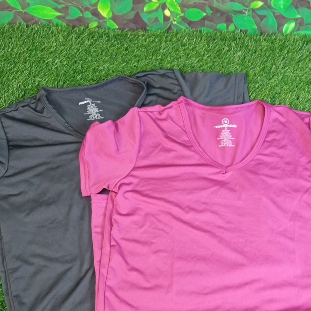 💩 Real Essentials Purple and Black Athletic T-Shirts